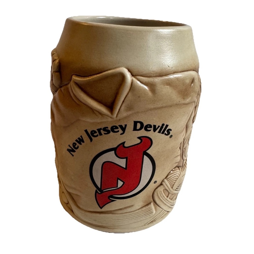 Vintage New Jersey Devils Ceramic Stein Mug 6” NHL Hockey Fan Drinkware